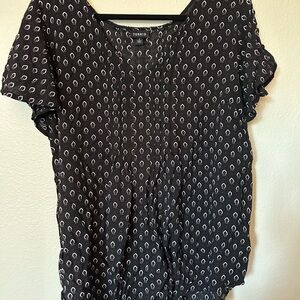 Torrid Black and White Patterned Blouse